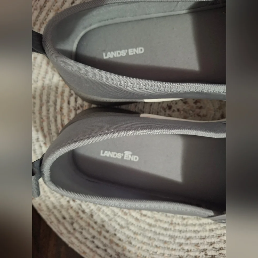 Gray Lands' End Slip-On Women's Shoes Size  8.5.
